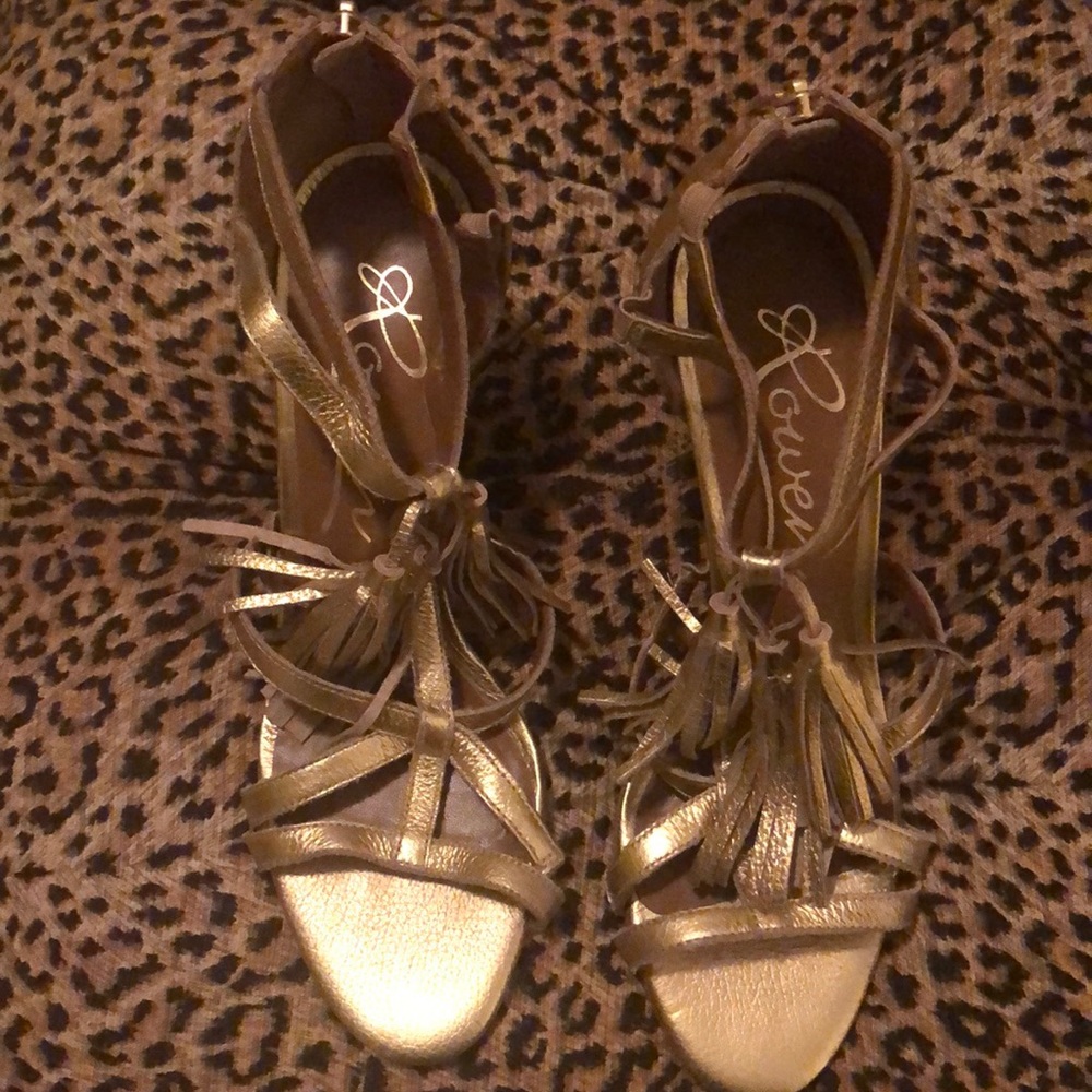 Gold Fringe Heel size 9